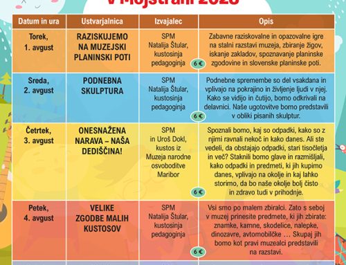 Poletne planinske ustvarjalnice  1. – 5. avgust 2023