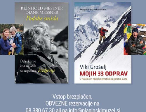 Reinhold Messner in Viki Grošelj v Slovenskem planinskem muzeju, 9. 12. 2023 ob 18:00